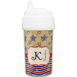 Vintage Stars & Stripes Toddler Sippy Cup (Personalized)