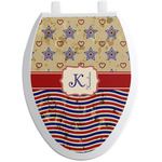 Vintage Stars & Stripes Toilet Seat Decal - Elongated (Personalized)