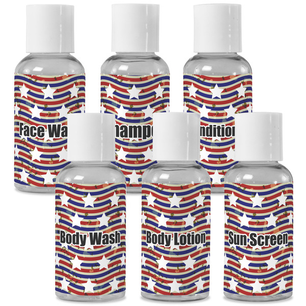 Custom Vintage Stars & Stripes Travel Bottles (Personalized)