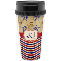 Vintage Stars & Stripes Acrylic Travel Mug without Handle (Personalized)