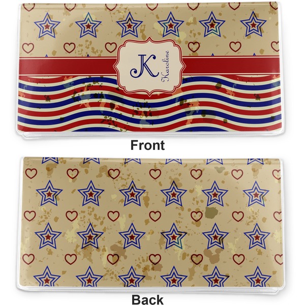 Vintage Stars & Stripes Vinyl Check Book Cover - Front and Back