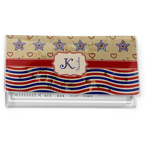 Custom Vintage Stars & Stripes Vinyl Checkbook Cover (Personalized)