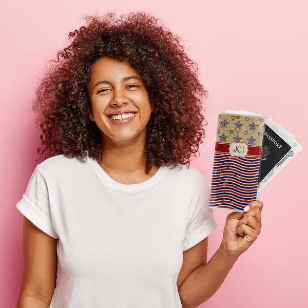 Vintage Stars & Stripes Vinyl Document Holder - LIFESTYLE