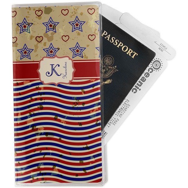 Custom Vintage Stars & Stripes Travel Document Holder