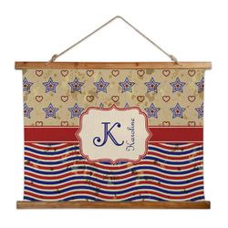 Vintage Stars & Stripes Wall Hanging Tapestry - Wide (Personalized)