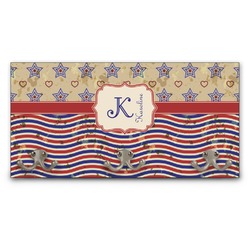 Vintage Stars & Stripes Wall Mounted Coat Rack (Personalized)