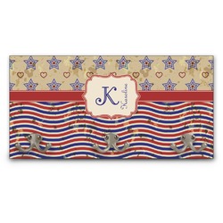 Vintage Stars & Stripes Wall Mounted Coat Rack (Personalized)