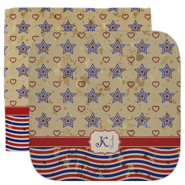 Custom Vintage Stars & Stripes Facecloth / Wash Cloth (Personalized)