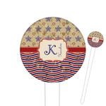 Vintage Stars & Stripes Round Plastic Food Picks (Personalized)