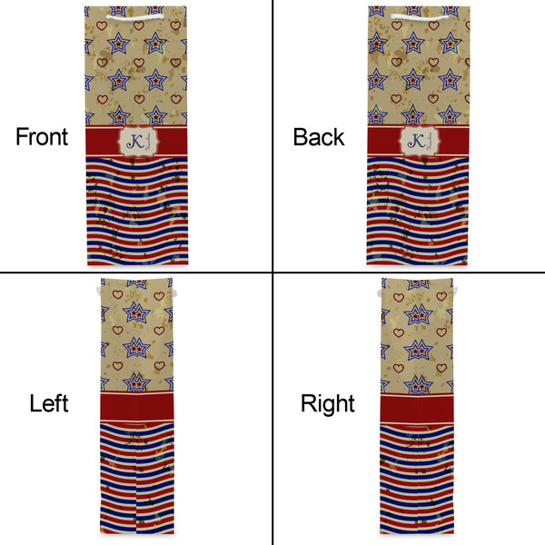 Vintage Stars & Stripes Wine Gift Bag - Gloss - Approval