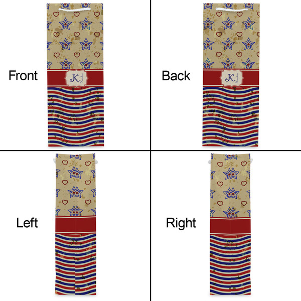 Vintage Stars & Stripes Wine Gift Bag - Matte - Approval