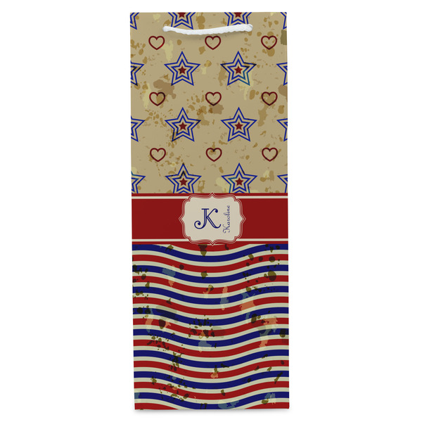 Vintage Stars & Stripes Wine Gift Bag - Matte - Front