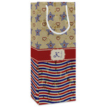 Vintage Stars & Stripes Wine Gift Bags - Matte (Personalized)