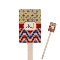 Vintage Stars & Stripes 6.25" Rectangle Wooden Stir Sticks - Double Sided (Personalized)