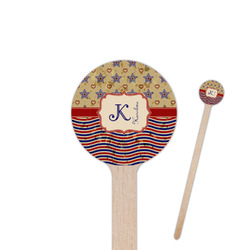 Vintage Stars & Stripes Round Wooden Stir Sticks (Personalized)