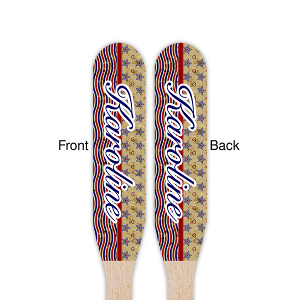 Vintage Stars & Stripes Wooden Food Pick - Paddle - Double Sided - Front & Back