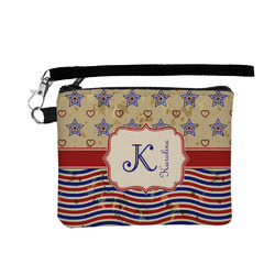 Vintage Stars & Stripes Wristlet ID Case w/ Name and Initial