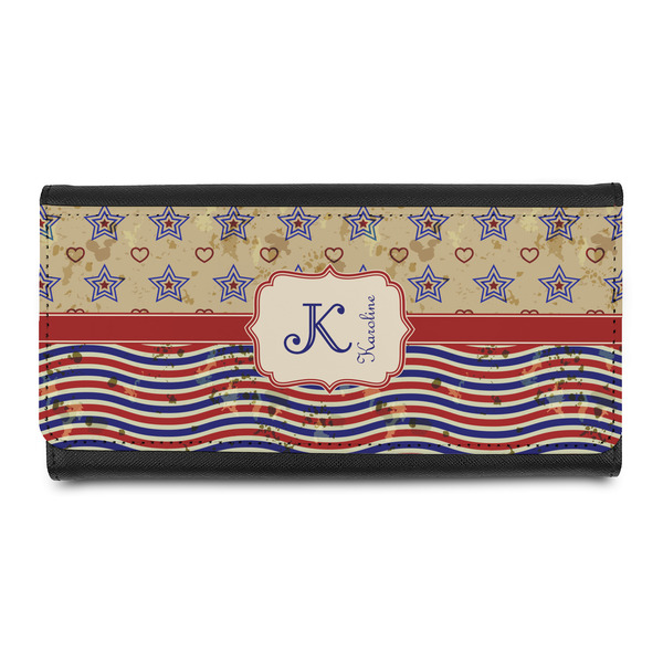 Custom Vintage Stars & Stripes Leatherette Ladies Wallet (Personalized)