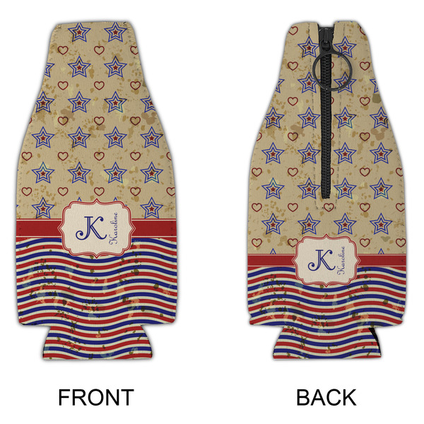 Vintage Stars & Stripes Zipper Bottle Cooler - APPROVAL