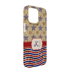 Vintage Stars & Stripes iPhone Case - Plastic - iPhone 13 Pro (Personalized)
