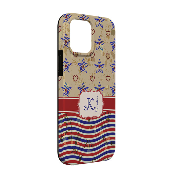 Custom Vintage Stars & Stripes iPhone Case - Rubber Lined - iPhone 13 (Personalized)