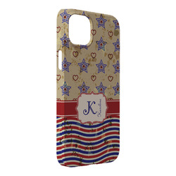 Vintage Stars & Stripes iPhone Case - Plastic - iPhone 14 Pro Max (Personalized)