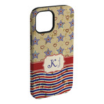 Vintage Stars & Stripes iPhone Case - Rubber Lined (Personalized)