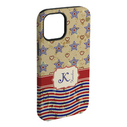 Vintage Stars & Stripes iPhone Case - Rubber Lined - iPhone 15 Pro Max (Personalized)