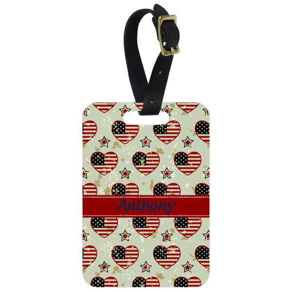 Custom Americana Metal Luggage Tag w/ Name or Text