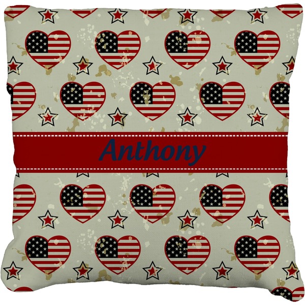 Custom Americana Faux-Linen Throw Pillow (Personalized)