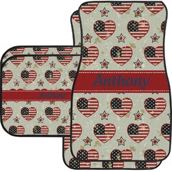 Americana Car Floor Mats Set - 2 Front & 2 Back (Personalized)