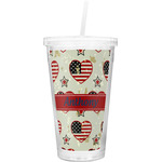Americana Double Wall Tumbler with Straw (Personalized)