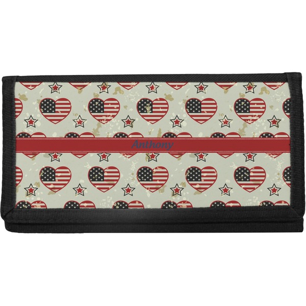 Custom Americana Canvas Checkbook Cover (Personalized)