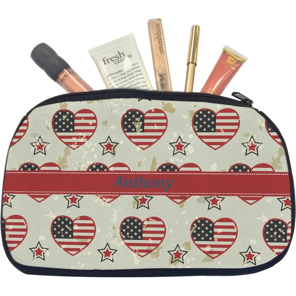 Custom Americana Makeup / Cosmetic Bag - Medium (Personalized)