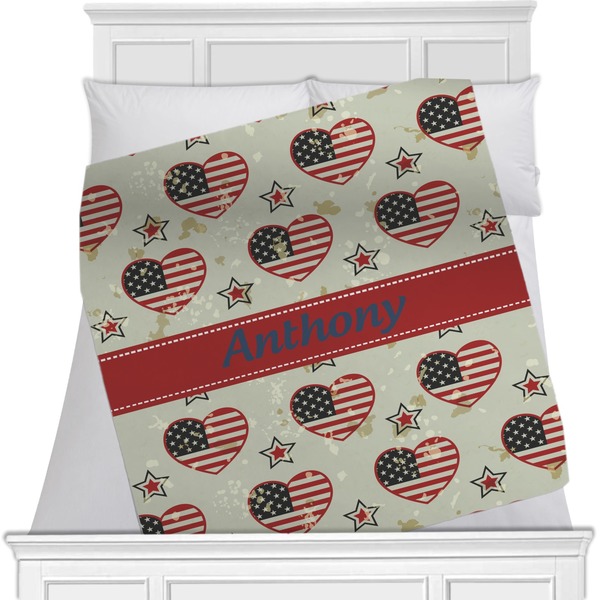 Custom Americana Minky Blanket - 40"x30" - Single Sided (Personalized)