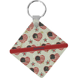 Americana Diamond Plastic Keychain w/ Name or Text