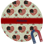 Americana Round Fridge Magnet (Personalized)