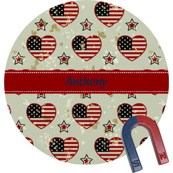 Americana Round Fridge Magnet (Personalized)
