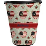 Americana Waste Basket - Single Sided (Black) (Personalized)