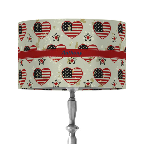 Americana 12" Drum Lampshade - ON STAND (Fabric)