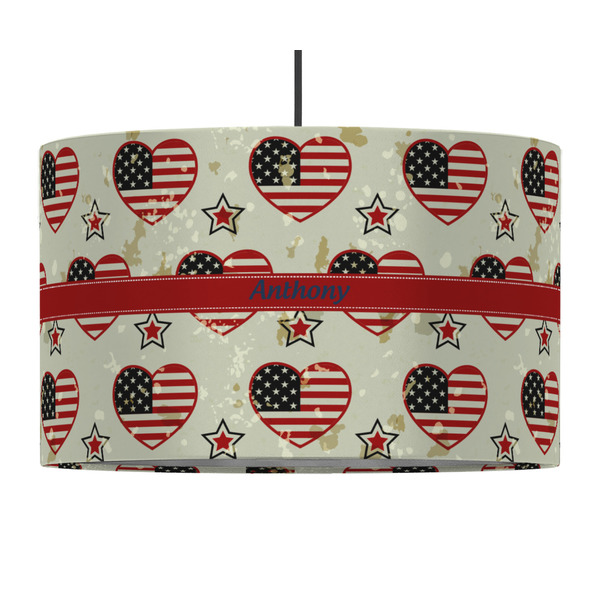 Custom Americana 12" Drum Pendant Lamp - Fabric (Personalized)