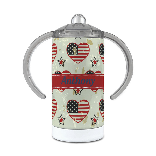 Custom Americana 12 oz Stainless Steel Sippy Cup (Personalized)