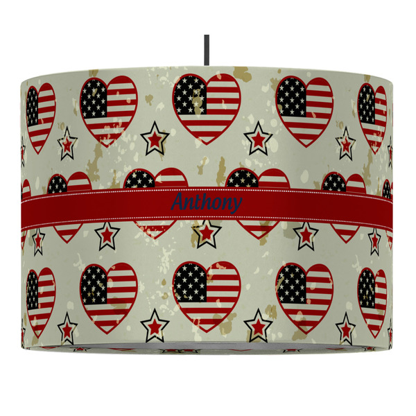 Custom Americana 16" Drum Pendant Lamp - Fabric (Personalized)
