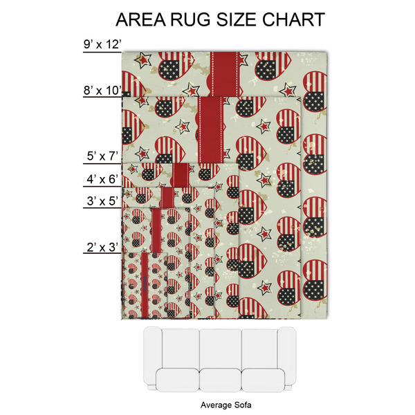 Americana 2'x3' Indoor Area Rugs - Size Chart