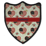 Americana Iron On Shield Patch B w/ Name or Text