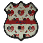 Americana Iron On Shield Patch C w/ Name or Text