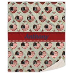 Americana Sherpa Throw Blanket (Personalized)