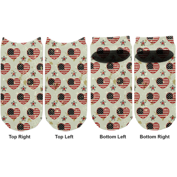 Americana Adult Ankle Socks - Double Pair - Front and Back - Apvl