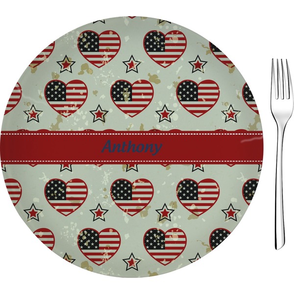 Custom Americana 8" Glass Appetizer / Dessert Plates - Single or Set (Personalized)