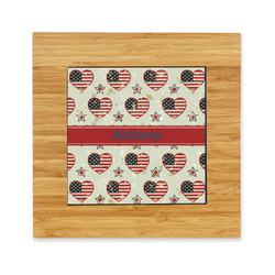 Americana Bamboo Trivet with Ceramic Tile Insert (Personalized)